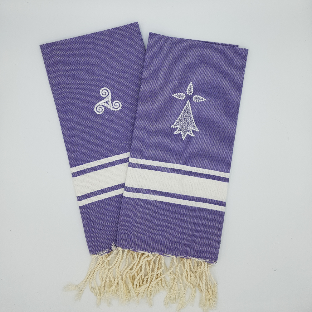Torchons ou esuuie mains Fouta tissage plat motifs bretons