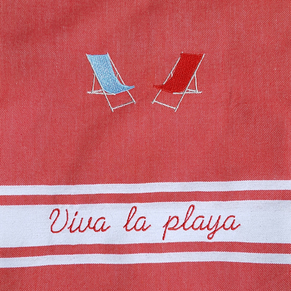 Fouta viva la playa motif transats
