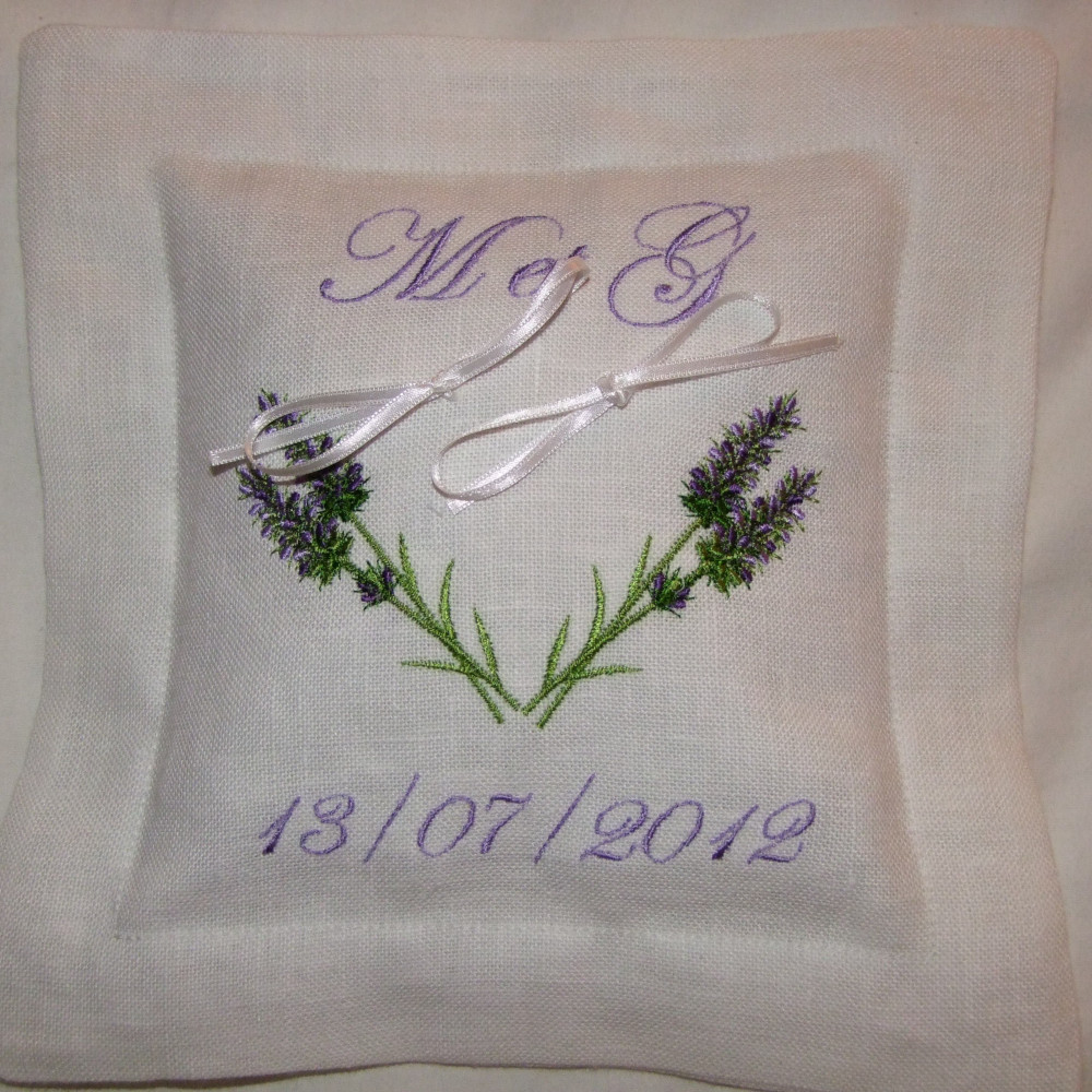 Coussin alliances en lin