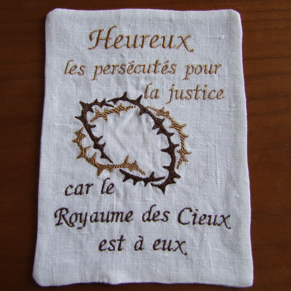 Béatitudes fiche brodée