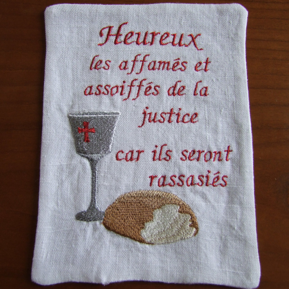 Béatitudes fiche brodée