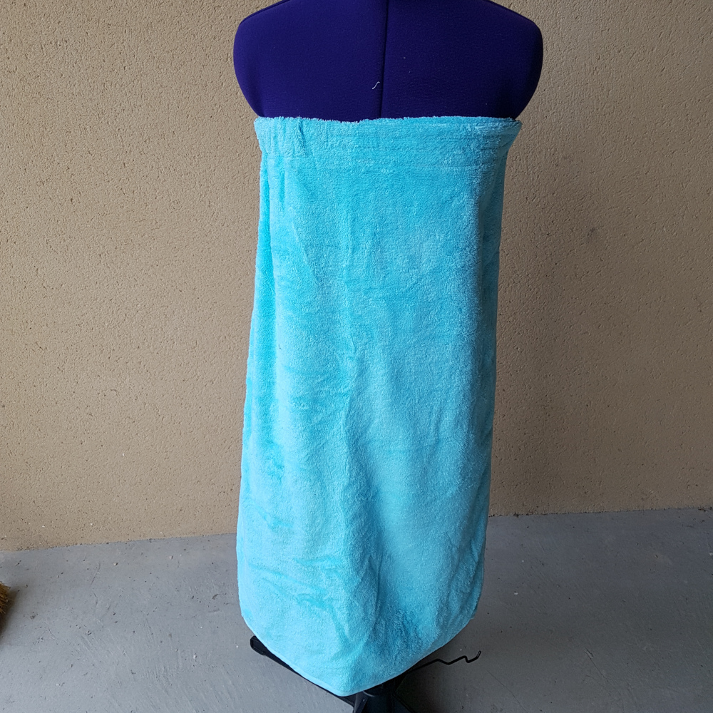 Paréo éponge bleu turquoise