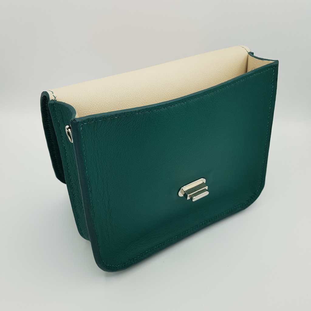 Sac en cuir bicolore