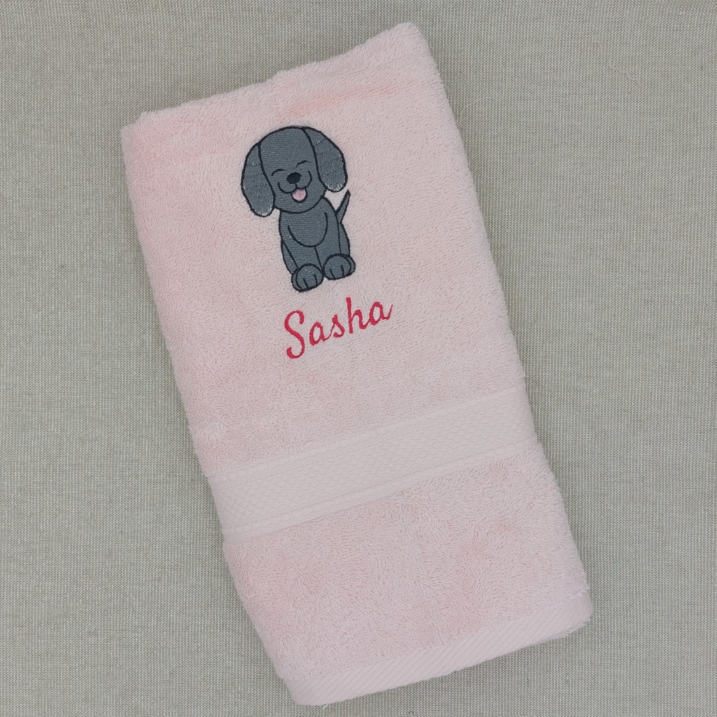 serviette de toilette brodée