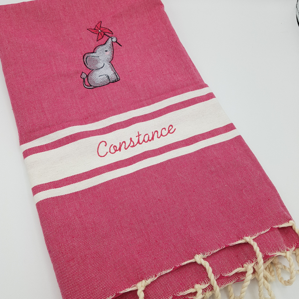Fouta enfant 70x140cm, motif et prénom 25€